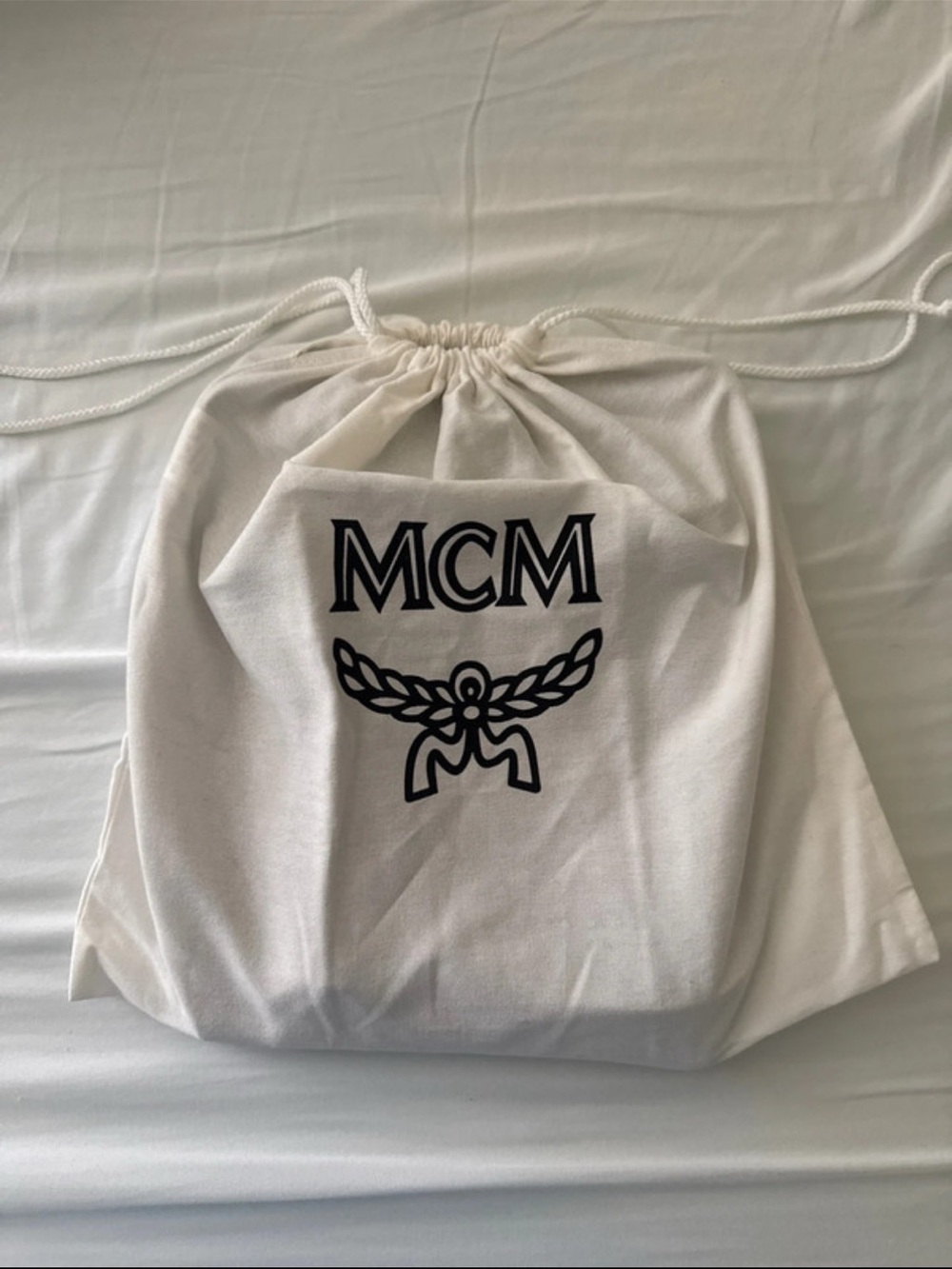 MCM Crossbody Pouch + Dust Bag — Logo Print
